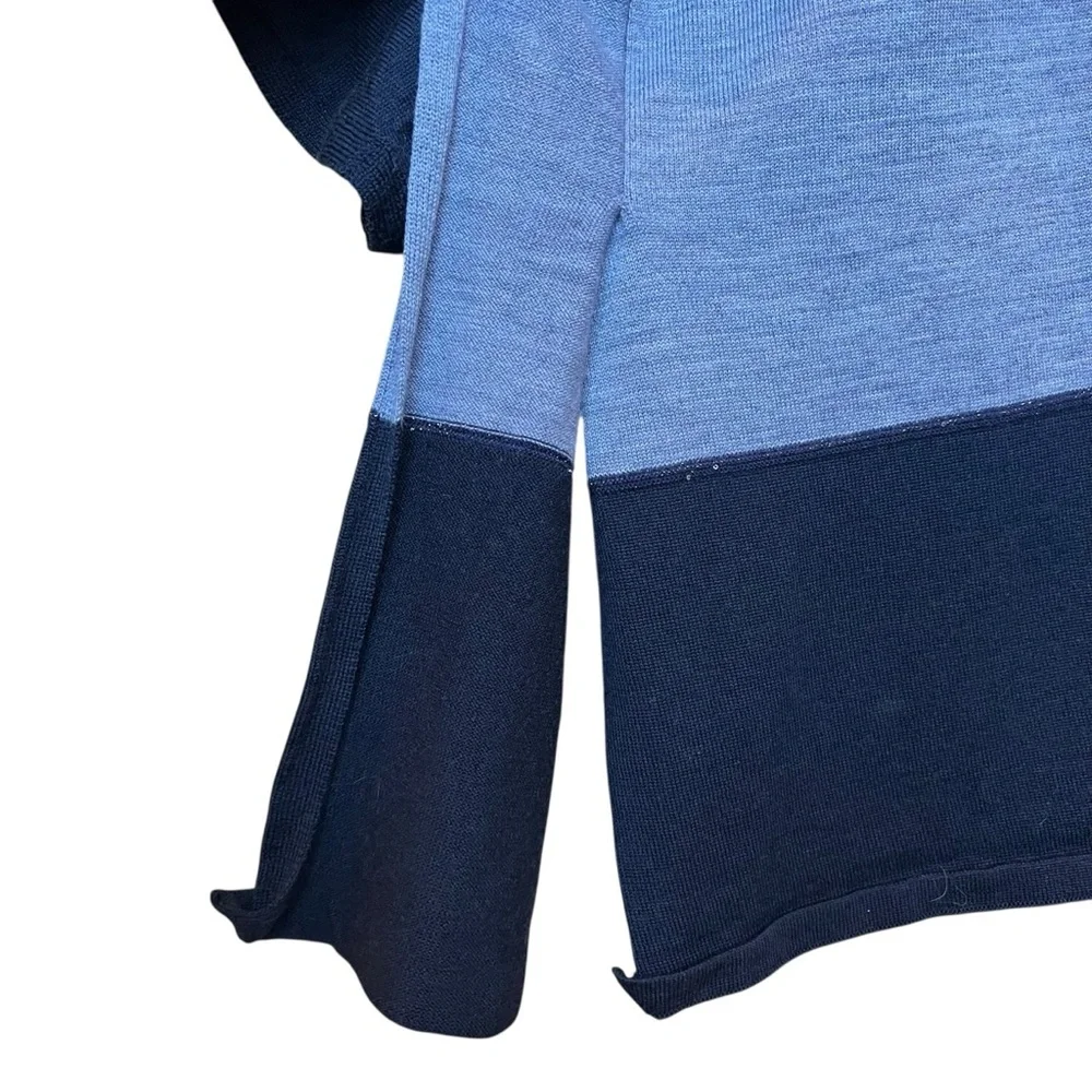 Lafayette 148 Sweater Women’s XL* Gray Black Wool Short Sleeve Boxy Soft Fall